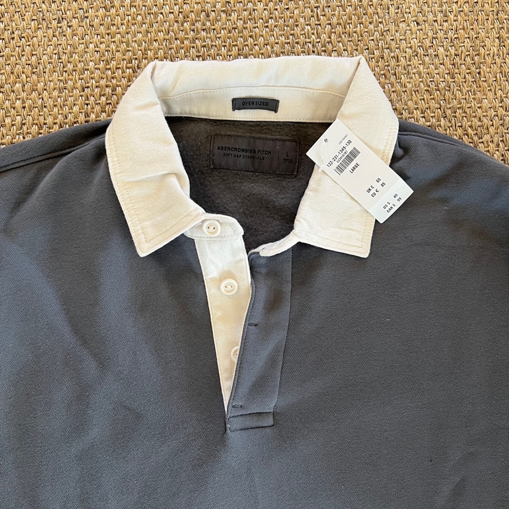 Gray Rugby Polo Shirt